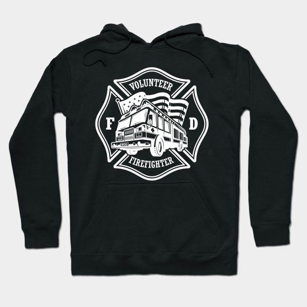 Firefighter Volunteer Father Gift Hoodie by BlackRavenOath